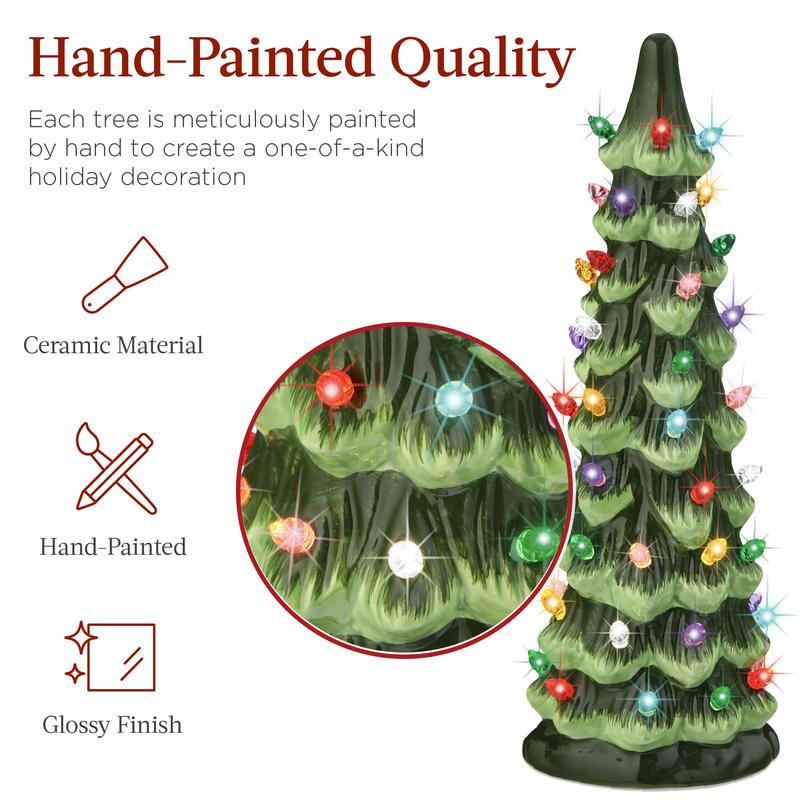 Hand-Crafted Ceramic LED Tabletop Christmas Trees